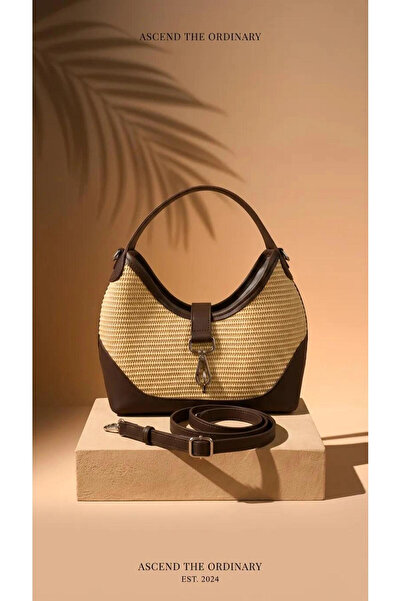 citycenterfashion Kadın Hasır El ve Omuz Çantası cty-lbn-1289