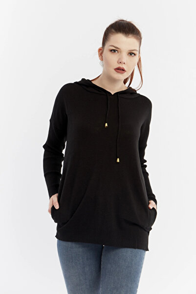 citycenterfashion Kadın Lila Kapüşonlu Kazak Cty-akc-11185