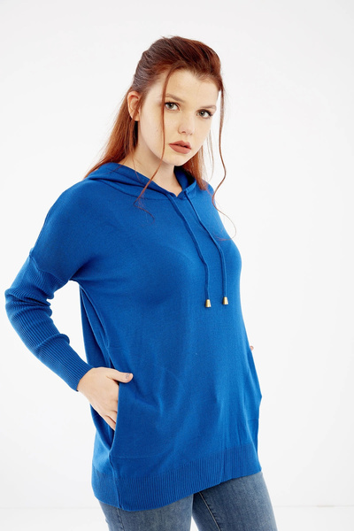 citycenterfashion Γυναικείο πουλόβερ με κουκούλα σε λιλά χρώμα Cty-akc-11185