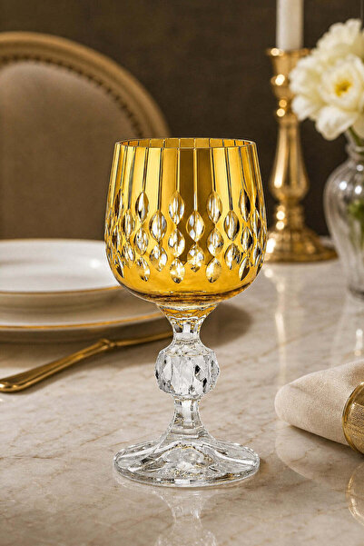 Kristal Market Bohemia Crystal Handmade Drop Coffee Side Glass 150Cc