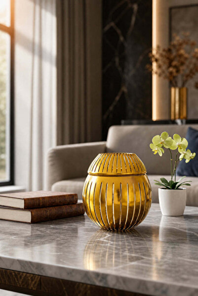 Kristal Market El Yapımı Kesme Kristal Pearl Küre Desen Dekoratif Sunumluk Ka...