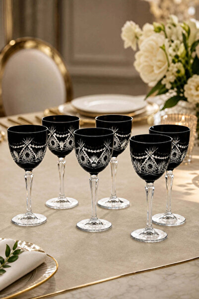 Kristal Market Ay Yıldız Desenli Kesme Kristal Kadeh 165cc