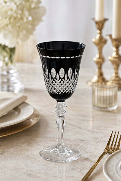 Kristal Market Handmade Cut Crystal Royal Colorful Luxury Footed Goblet Water...