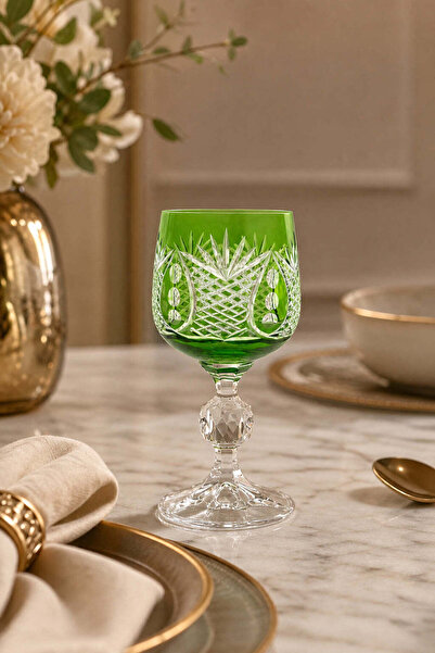 Kristal Market ANANAS DESENLİ KRİSTAL AYAKLI LÜKS BARDAK