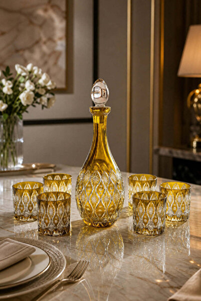Kristal Market Cleopatra Soft Drink Sherbet and Whiskey Set