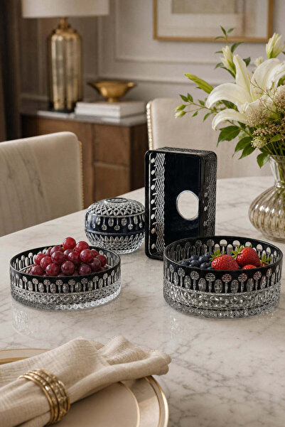 Kristal Market Handmade Crystal Cutout Peacock Pattern Decorative Tableware P...