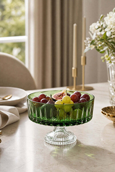 Kristal Market KRİSTAL KESME DEKOR SOFRA KASE SUNUMLUK MEYVELİK 25CM
