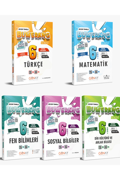 Günay Yayınları 6. SINIF BUMERANG TÜRKÇE-MATEMATİK-FEN BİLİMLERİ-SOSYAL BİLGİ...