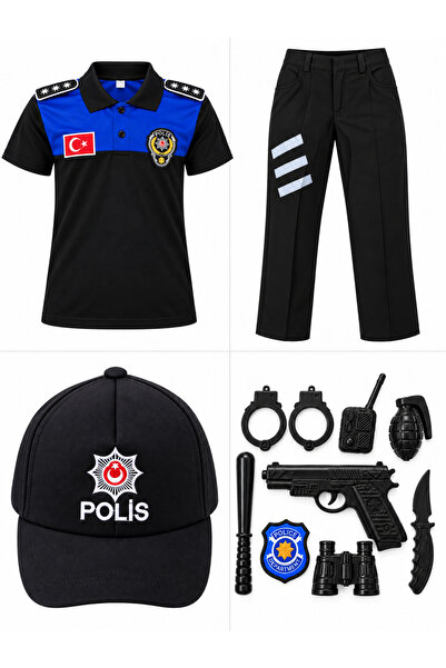 Liyavera Unisex Polo Yaka Türk Sivil Toplum Polis Kostümü Çocuk Kıyafeti 1