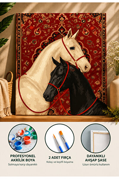LUNA DİZAYN Sayılarla Boyama 40x50 cm Tuval Seti - Boyaları Ve Fırçaları Dahi...