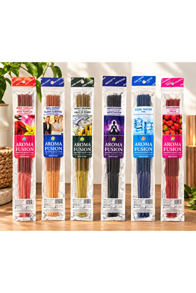 Great Fast Organik Doğal Çubuk Tütsü Seti | 90 Adet Çubuk Tütsü 6 Aroma 30 Cm...