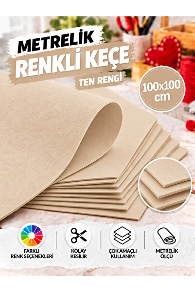 Mode Cool El İşi ve Hediyelik Kullanıma Uygun Ten Rengi Keçe Kumaş – 160 gr 1...