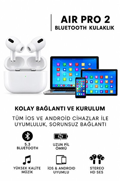 CASTU Air Pro 2 Bluetooth Kulaklık IOS Android Tüm Telefonlar ile Uyumlu Kulaklık