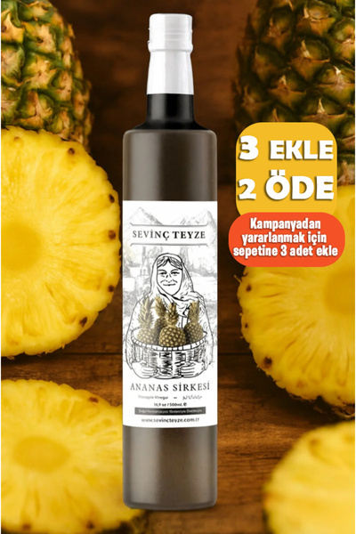 Organik Teyze Sevinç Teyze Ananas Sirkesi 500ml - Doğal Fermantasyon, Katkısı...