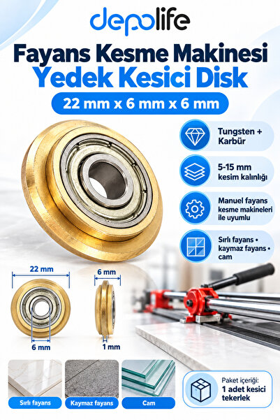 Depolife Fayans Kesme Makinesi için Karbon Elmas Tekerlek Kesici Disk Yedek T...
