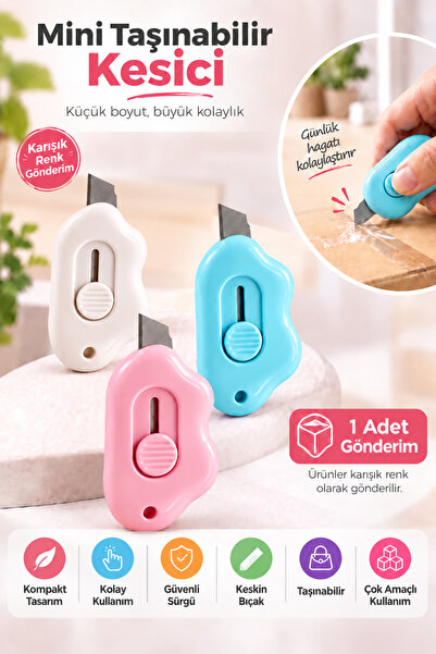 DEMPOWER 1 Adet Bulut Şeklinde Taşınabilir Mini Maket Bıçağı - Falçata