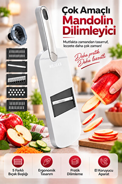 MUJGAN 5 Başlıklı Meyve Sebze Dilimleyici Beyaz