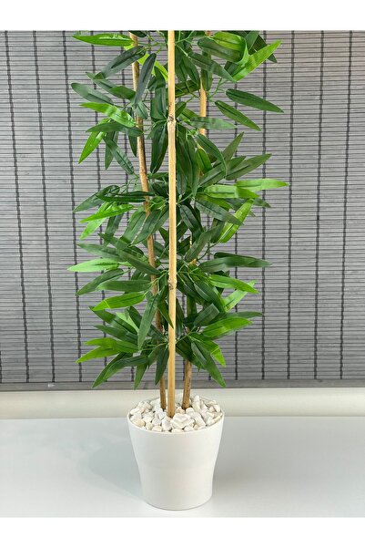Bahçem Dekoratif Yapay Yapraklı 3 Gövde Bambu Ağacı 110 Cm Yeni Ürün %100 Bambu