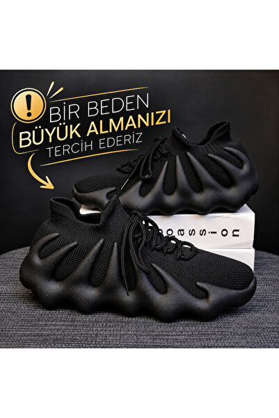Elisay Moda YÜRÜMEK BIZIMLE GÜZEL Siyah Sneaker Triko Spor Unisex Ayakkabı 1 ...