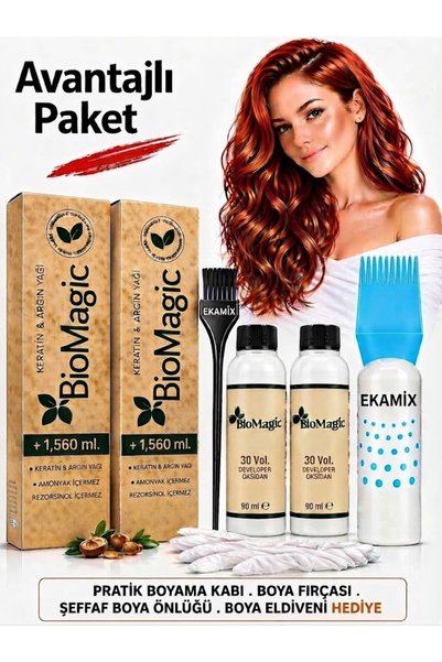 BIOMAGIC Organik Amonyaksız Saç Boyası (Açık Sarı-10.00 )2Adet+Oksidan 30 vol...
