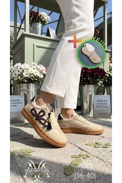 Mia marya Winter-Ready Suede Detailed Women's Sneakers - Comfortable Flat Sol...
