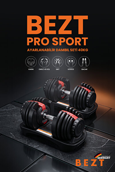 Bezt 2 li Pro Sports Ayarlanabilir Dambıl 40kg kırmızı