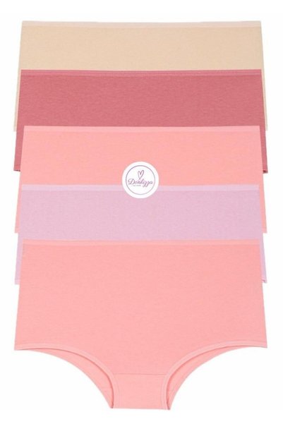 DONLİZZA High waist women's panties salmon 5 pieces