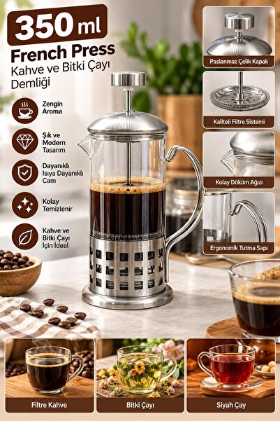 Tercih Home Natural Borosilicate Glass Coffee Pot Luxury Herbal Tea Brewing P...
