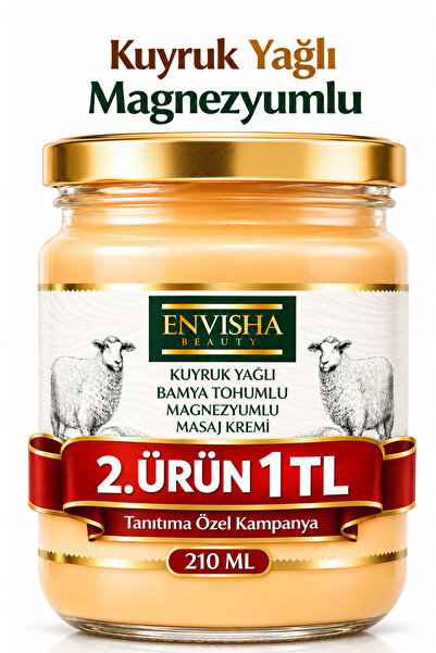 Envisha Beauty Magnezyumlu Kuyruk Yağlı Ve Bamya Tohumlu Masaj Kremi 210 ML