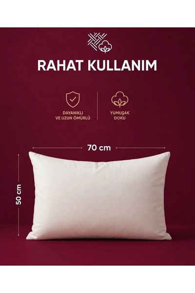 EVRİZON Pamuklu 50x70 Beyaz Fermuarlı Yastık Kılıfı | İç Astar | 10 Adet