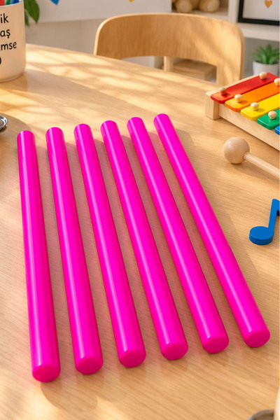 Midex Orf-BT-25PK-3X Pembe Çocuklara Özel Ritim Çubuğu 25 cm Eğitici Örf Alet...