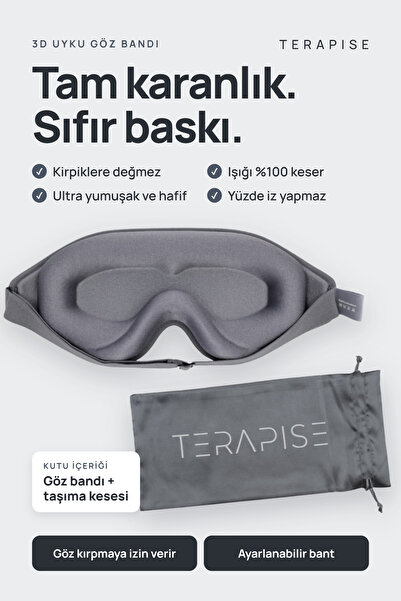 Terapise 3D Pro Uyku Göz Bandı Gözlüğü, Işığı %100 Engeller, Göze Baskı Yapma...