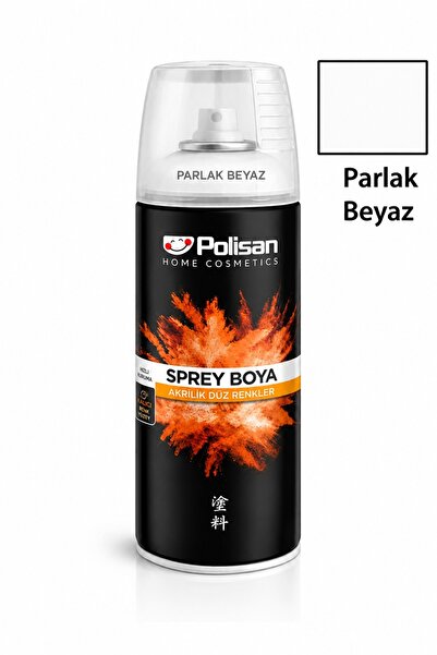 Polisan Parlak Beyaz Sprey Boya 400 ml | Akrilik | Hızlı Kuruma | Metal Ahşap...