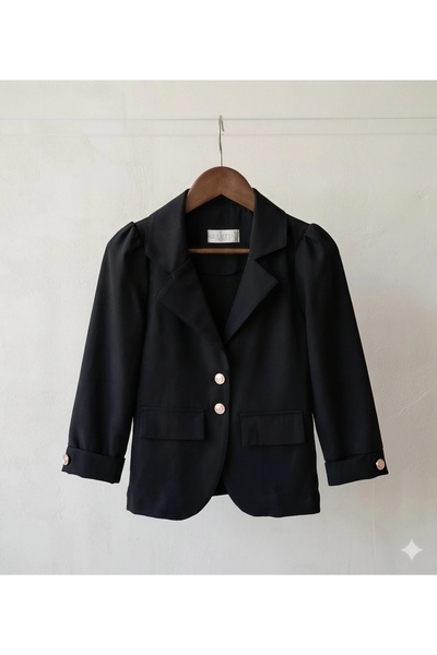 May Marka Girl's Black Blazer Jacket