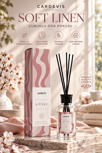 Soft Linen Reed Diffuser 100 ml | Temiz & Ferah Kalıcı Oda Kokusu