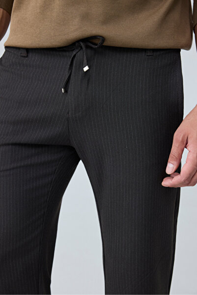 Danger Erkek Comfort Fit Lacivert Çizgili Jogger Pantolon Esnek Kumaş 0247DNGR