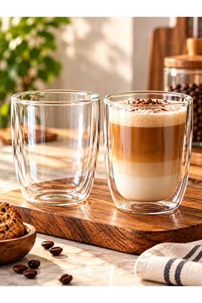 HOMENIVA 2 Double Walled Glass Americano Glasses