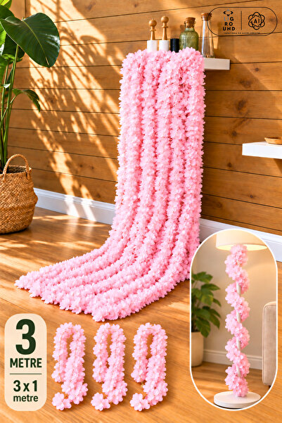 LİGROUND 3 Metre Doğal Orkide Görünümlü Yapay Asma Çiçek – Sarkıt Dekor, Boru...