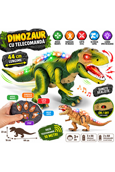 SOLTOY Dinozaur Interactiv cu Telecomanda SOLTOY® – Miscare, Dans, Sunete si ...
