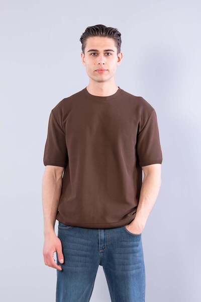 Mckanzie 10023 okrugla kragna Pletena odeća sa saćastim uzorkom T-shirt