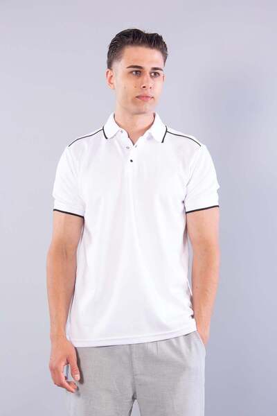 Mckanzie 8328 Tricou cu dungi pe umăr și guler tip Pike Modal