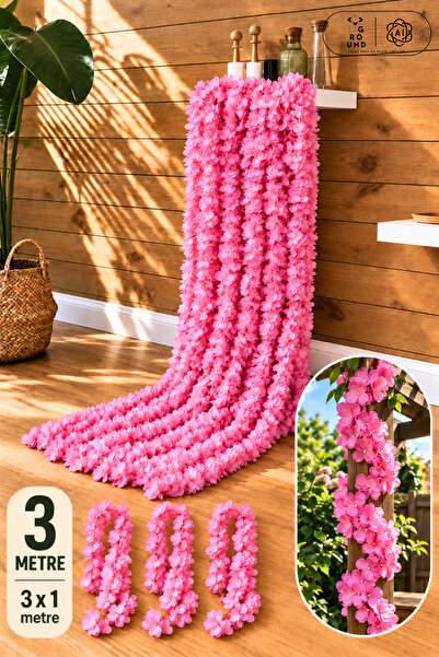 LİGROUND 3 Metre Doğal Orkide Görünümlü Yapay Asma Çiçek – Sarkıt Dekor, Boru...