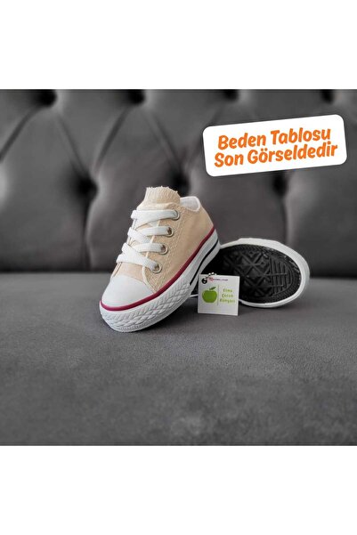 elma bebe Unisex Kız Erkek Bebe Çocuk Kısa Bağcıklı Kanvas Keten Sneaker Spor...