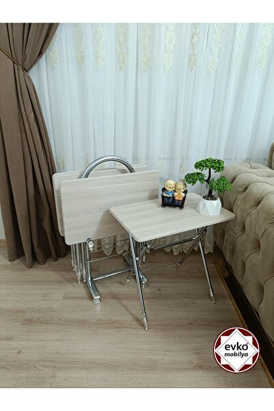 EVKO MOBİLYA Çanta Zigon Sehpa, 4'lü Sehpa, Zigon Sehpa, Servis Sehpası, Mdf ...