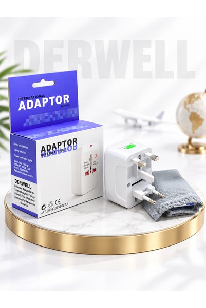 Derwell +150 Ülke Abd İngiltere Ab Dönüştürücü Uluslararası Fiş Adaptörü Dünya Seyahat AC Güç Şarj Adaptörü