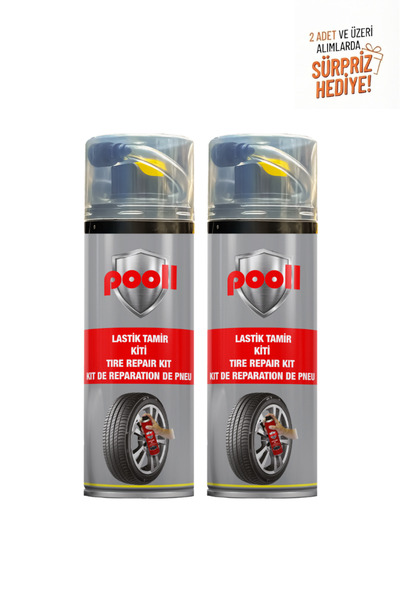 POOLL Lastik Tamir Kiti Lastik Tamir Spreyi 400 ML Otomobil Suv Motosiklet La...