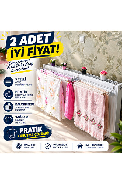 ÖRNEK MAĞAZA Kurufer Petek Üstü Çamaşır Kurutmalık Askısı Banyo Kalorifer Kur...