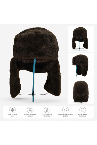 ankays Uşanka ushanka Rus kapağı Kalpak şapka pamuk yün karışımı otantik sıcak