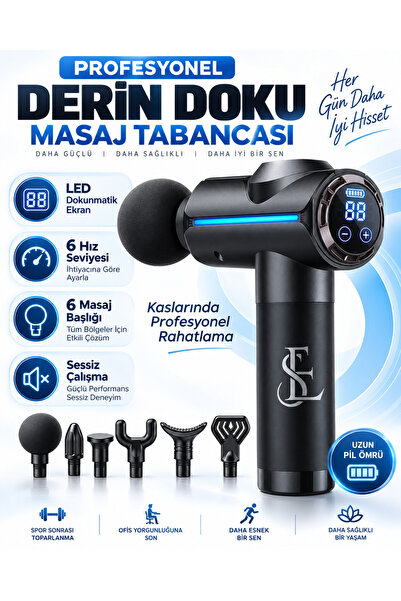 EN SİGA Çantalı LCD ekran Göstergeli Işıklı Derin Doku Masaj Tabancası Sporcu...