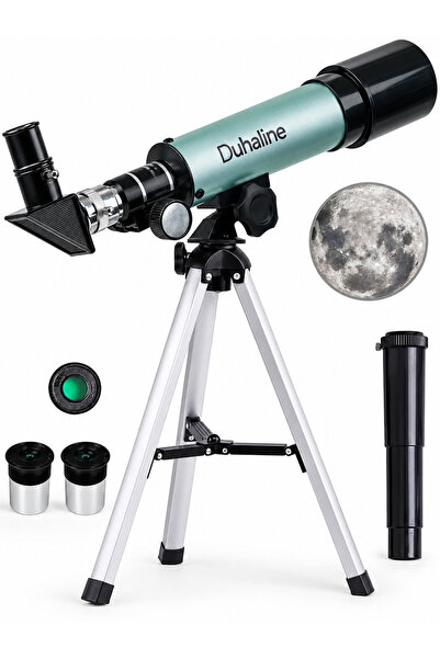 Teleskop 90 Kat Yakınlaştırma 50mm Eğitici Astronomik Uzay Doğa Ay Gözlem Teleskobu+Ay Filtresi